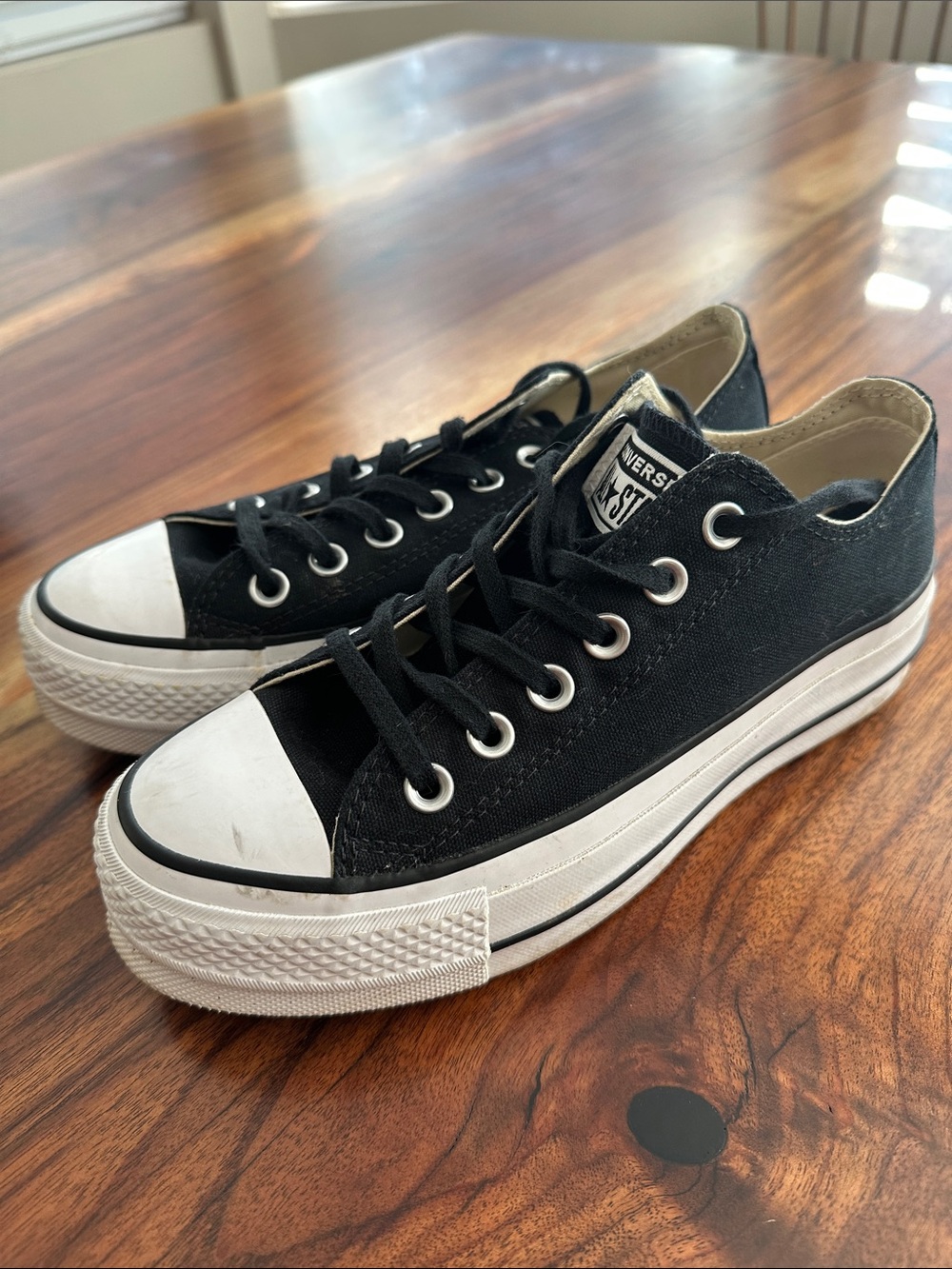 Converse Black and White Low-Top Sneakers - Picture 6 of 7